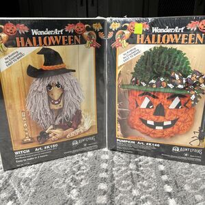 Aunt Lydia's Halloween Bleach Bottle Witch K150 and Pumpkin K146 Craft Kits